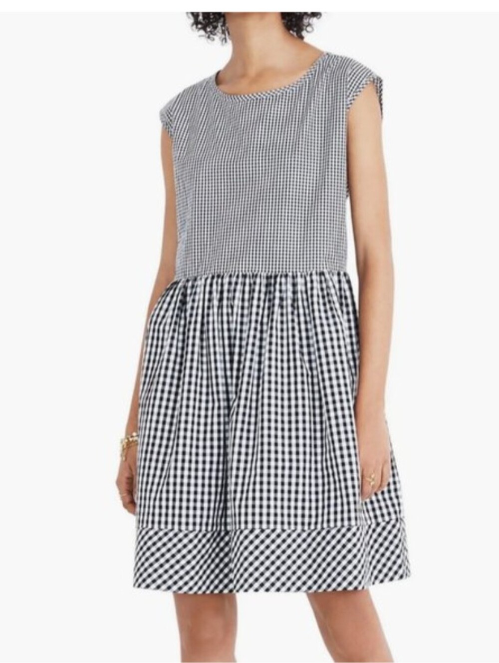 Madewell Gingham Tie Back 100% Cotton Mini Dress